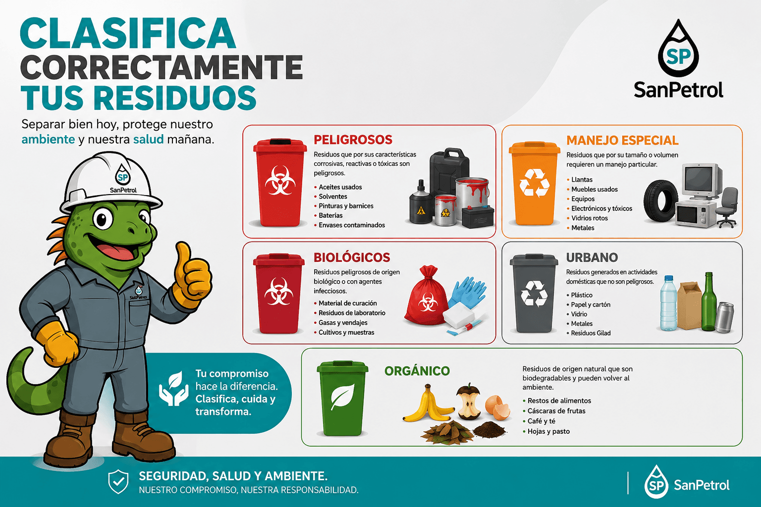 Clasificar correctamente los residuos también es parte de la seguridad industrial